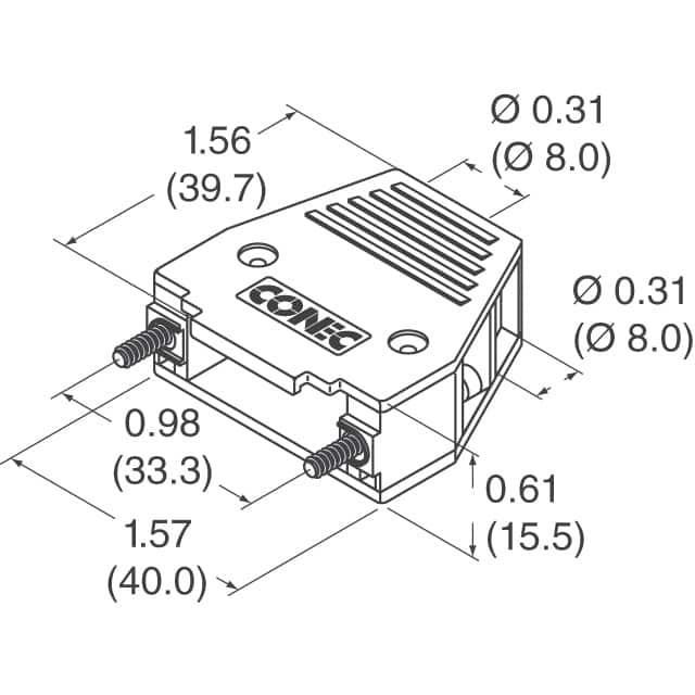 165X11249XE Conec  Capots de connecteurs D-Sub en forme de D